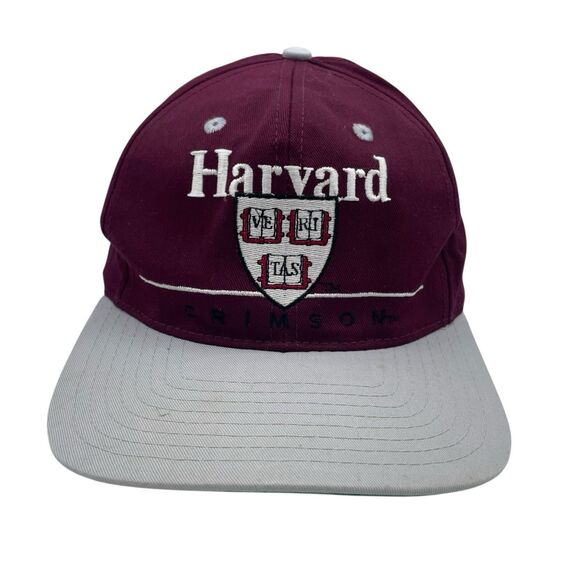 Vintage Harvard University Crimson Crest Logo Hat Snapback Twin Enterprise Cap - Picture 1 of 5